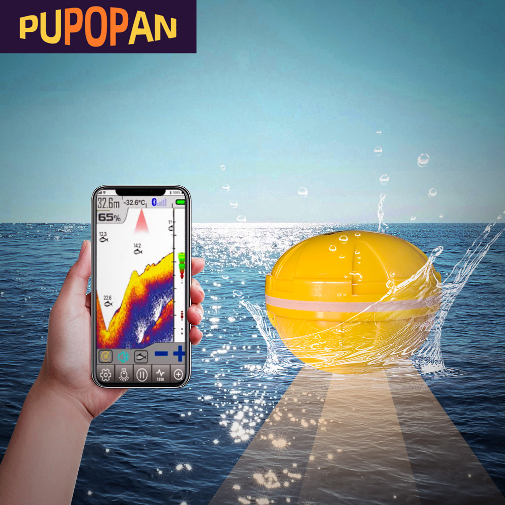 Fish Finder Portable - PUPOPAN 100M Gloednieuwe Smart Telefoon Fishfinder