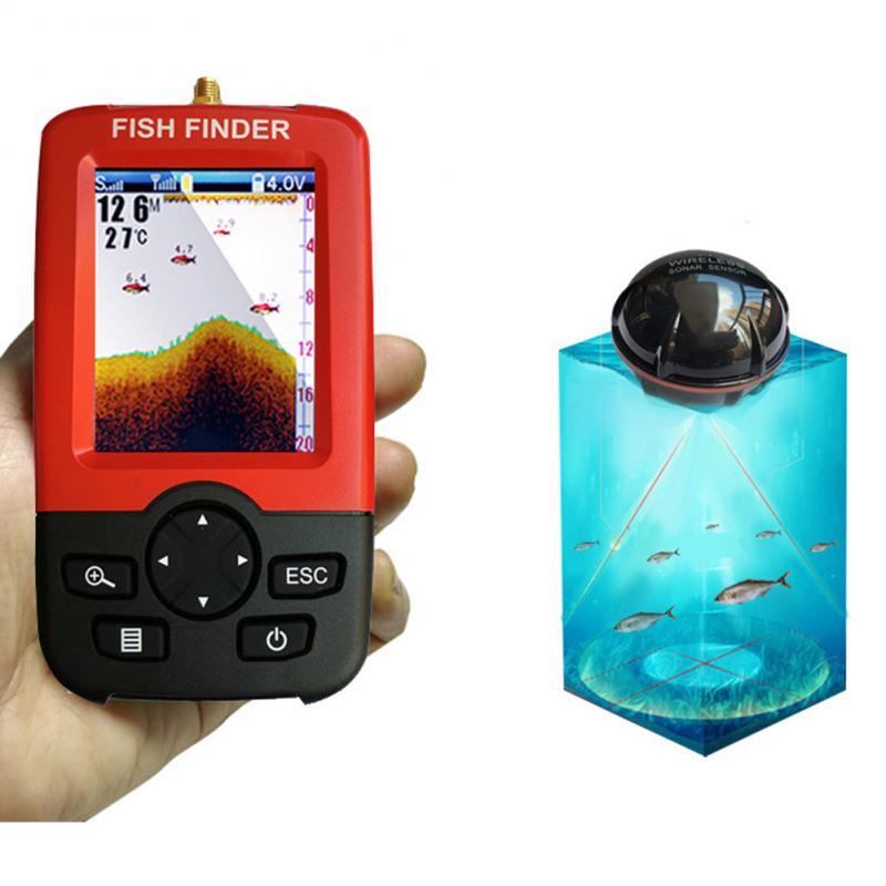 Fish Finder Portable - Draagbare dieptemeter met 100M sonarsensor, draadloze